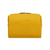 Bolso de maquillaje grande de piel sintética amarillo